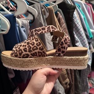 Cheetah print wedges